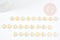 Pendentif rond zamac doré initiale alphabet émail blanc 14mm, x1 (G2522)