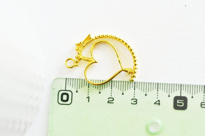 Pendentif rotatif coeur doré pour résine epoxy UV 31mm, pendentif en zamac dore,bijou mobile création bijoux, x1 G3486