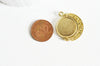 Pendentif rotatif lune pour cabochon zamac doré 30.5mm, bijou mobile création , x1 (G5323)