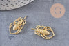 Pendentif scarabée laiton brut breloque laiton brut 24mm, bijou laiton insecte, création bijoux,pendentif laiton brut, x2 (G7435)