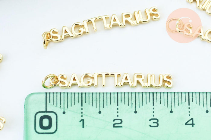 Pendentif signe Sagittaire laiton doré 18k,sans nickel,création bijoux astrologique ,pendentif horoscope,34mm, x1 (G6051)