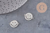 Pendentif smiley acier 201 inoxydable doré ou platine 12.5mm, x1 (G5687)