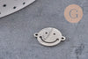 Pendentif smiley acier 201 inoxydable doré ou platine 12.5mm, x1 (G5687)