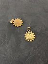Pendentif soleil acier 304 inoxydable doré 22mm, x1 (G5290)