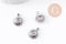 Pendentif soleil acier inoxydable 304 platine 14.5mm, x1 (G10056)