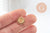 Pendentif soleil support pour cabochon 6mm acier 304 inoxydable doré IP, x2 (G9857)