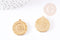 Pendentif soleil zodiaque acier 304 inoxydable doré 24mm,x1 (G4053)