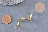 Pendentif spirale laiton brut spirale 55mm, breloques laiton brut sans nickel pour creation pendentif bijoux géométrique, x2 (G4687)