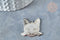 Pendentif tête de chat mystique argenté acier inoxydable 22mm pour la création de bijoux en acier inoxydable, x1 G7614