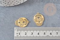Pendentif tête de mort mexique acier 201 inoxydable dore 22mm,breloque acier inoxydable doré dia de muertos, x1 G4609