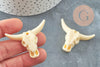 Pendentif tête de vache résine blanche,pendentif imitation corail en résine,46.5mm x2 (G4998)