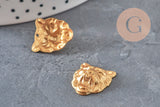 Colgante tigre relieve latón bruto 16mm, x1 (G10163)