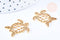 Pendentif tortue acier 201 inoxydable doré 18K 24mm, x1 (G7128), bijou créatif de qualité en acier inoxydable doré, idéal pour créations bijoux DIY élégants et durables.