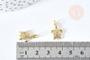 Pendentif tortue laiton doré zircon 16mm, x1 (G8587)