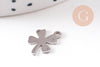 Pendentif trèfle 4 feuilles acier 201 inoxydable platine 13.5mm, x2 (G10482)