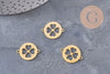 Pendentif trèfle acier 201 inoxydable doré ou platine 19.5mm, x1 (G10975)