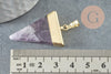 Pendentif triangle améthyste violette naturelle 33mm, x1 (G1362)