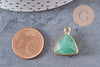 Pendentif triangle aventurine verte facettes,pendentif bijoux, pendentif aventurine pierre Naturelle,19mm, x1, G5013