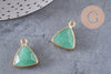 Pendentif triangle aventurine verte facettes,pendentif bijoux, pendentif aventurine pierre Naturelle,19mm, x1, G5013