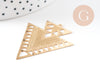 Pendentif triangle ethnique acier 201 inoxydable dore 45mm,breloque sans nickel pour création bijoux x2 G2922