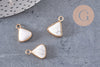 Pendentif triangle howlite,creation pendentif bijoux pierre naturelle, pendentif pierre howlite Naturel,16mm, x1 -G2095