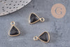 Pendentif triangle jade noir,creation bijou,pendentif bijoux, pendentif pierre naturelle,bracelet pierre, jade Naturel,16mm x1, G0953