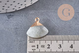Pendentif triangle labradorite naturelle laiton doré 20mm, x1 (G2648)
