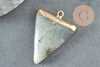 Pendentif triangle labradorite naturelle support fer doré 34mm, x1 (G5694)