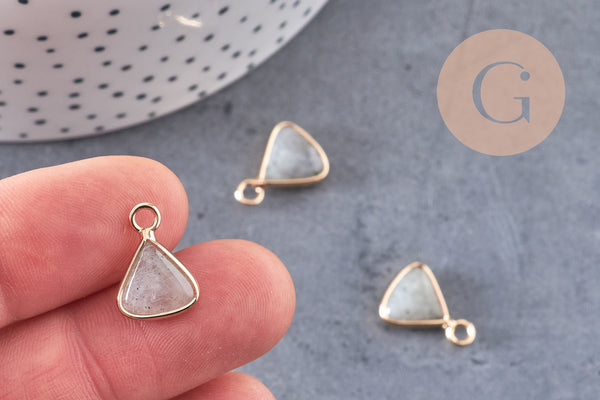 Pendentif triangle labradorite,pendentif bijoux, pendentif pierre,bracelet pierre,pierre naturelle,labradorite Naturelle,16mm, x1, G0845