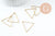 Pendentif triangle laiton brut 30mm, pendentif géométriquecréation bijoux, x10 (G2321)