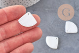 Pendentif triangle nacre blanche naturelle,pendentif quart de cercle nacre,coquillage blanc,création bijou, 23mm, x 5 G4211