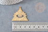 Pendentif triangle oeil protecteur acier 201 inoxydable dore 33.5mm,création bijoux mystique x1 G6036