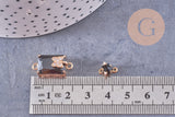 Pendentif verre pierre résine druzy zamac doré 10.5-26mm, x1 (G6415)