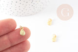 Pendentif zamac doré,fournitures créatives, sans nickel,creation bijoux,perle géométrique,9.5mm, x5 G5456