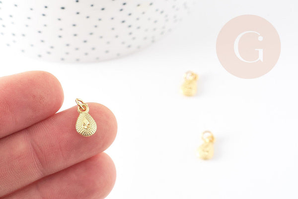 Pendentif zamac doré,fournitures créatives, sans nickel,creation bijoux,perle géométrique,9.5mm, x5 G5456