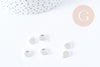 Pendentifs Supports cabochons ronds acier 201 inoxydable platine 11mm, x5 (G9044)