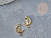Pendentifs chat en acier 201 doré inoxydable 17.5mm, croissant de lune en forme de chat, création bijou acier doré x1 G4832