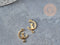Pendentifs chat en acier 201 doré inoxydable 17.5mm, croissant de lune en forme de chat, création bijou acier doré x1 G4832