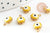 Pendentifs doré Fleur émail jaune, mauvais oeil, laiton doré, pendentif chance, 9mm, x10 G0305