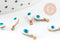 Pendentifs doré goutte émail blanc, mauvais oeil, laiton doré, pendentif chance,création bijoux,9mm, x10 G3330