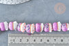Perle Chat chanceux porcelaine violet 14mm, perle céramique, fabrication bijoux animal, perle chance, x5 G7997