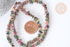 Perle Chips tourmaline naturelle couleur mixte 3~5mm,perle pierre naturelle ,x1 le fil de 40cm (G7888)
