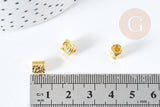 EP-Perle Ethnique Tube Zamac doré cylindrique 6mm, x10 (G8734)
