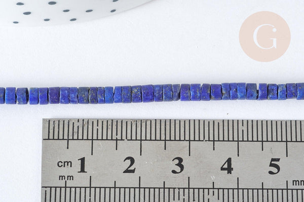 Perle Heishi lapis lazuli naturel 4mm, x1 fil de 38cm (G7223)
