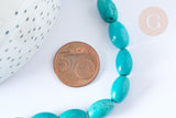 Perle Howlite ovale teintée turquoise foncé naturelle 12mm, x5 (G8743)