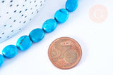 Perle Howlite teintée turquoise foncé naturelle formes mixtes 5-30mm,le fil de 40cm, x1 (G7513)