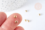 Perle Intercalaire donut acier 304 doré lisse 4x2mm, x10 (G8480)