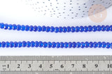 Perle Rondelle Jade de Malaisie teinté facettée bleu roi 6x4mm, création bijoux pierre, le fil de 37.5cm (G7872)