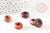 Perle Rondelle donut Jaspe marron marbré naturelle 14mm, rondelle pierre pour création bijoux x2 (G9211)
