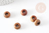 Perle Rondelle donut Jaspe marron naturelle 14mm, rondelle pierre pour création bijoux x2 (G9212)